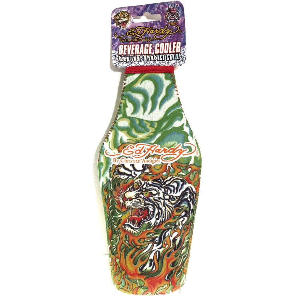 Ed Hardy tiger neoprene bottle holder